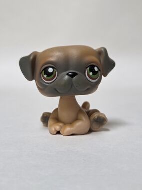 Littlest Pet Shop #2 Dog Pug Brown Authentic Hasbro LPS